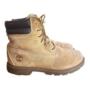 Timberland US 7.5 Wheat Suede Nubuck High Top Ankle Boots Lace Up Work Leather